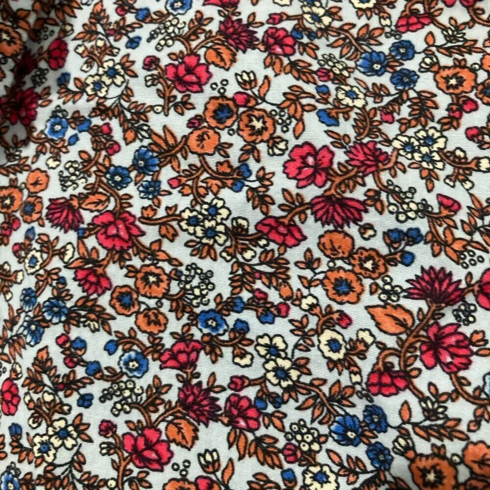 J Crew Shirt Mens‎ L Red White Floral Print LS Button Down All Over Print
